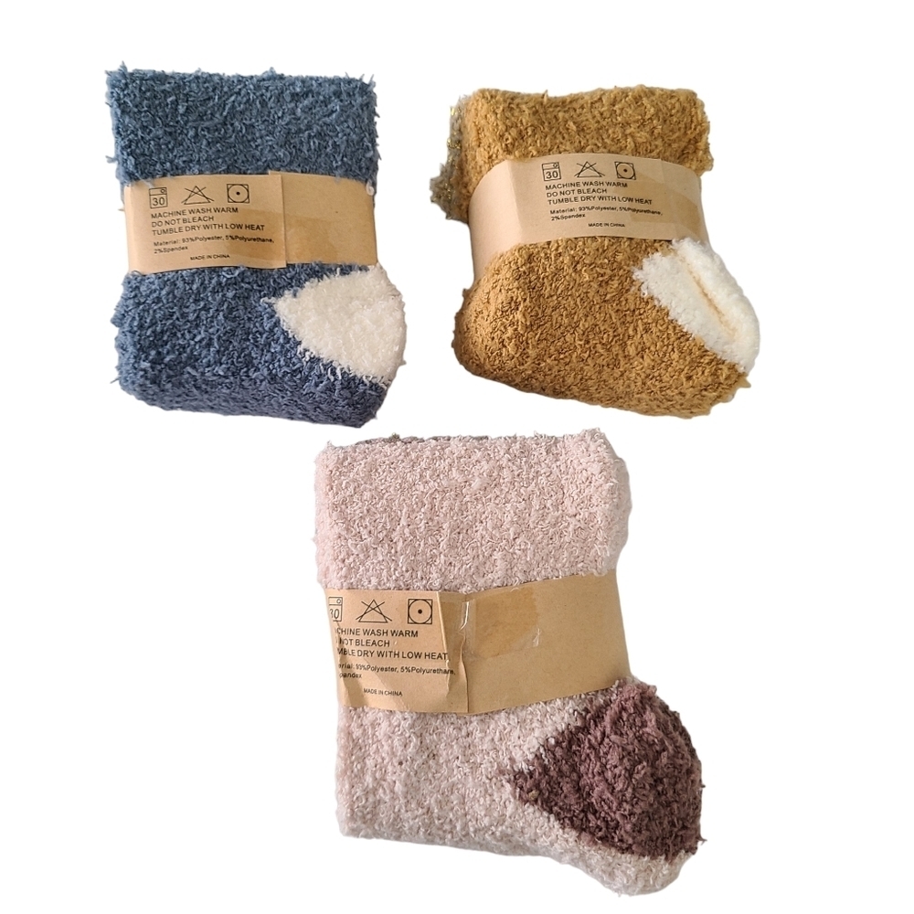 Fashion Boutique Womens Cozy Winter Thermal Fleece Socks Sparkly Set of 3 pairs - Picture 3 of 3